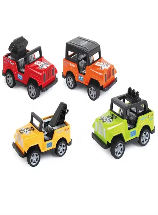 LitTOLS - 4Pcs Pullback Metal Diecast Realistic City Help Rescue Jeep Toys Set for Kids - Image 2
